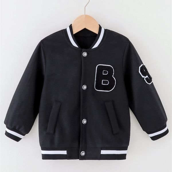 

toddler boys letter patch detail striped trim bomber jacket she01, Blue;gray