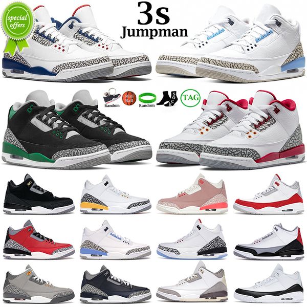 

men basketball shoes 3s jumpman 3 cardinal red pine green racer blue triple white georgetown court purple laser orange mens trainers outdoor