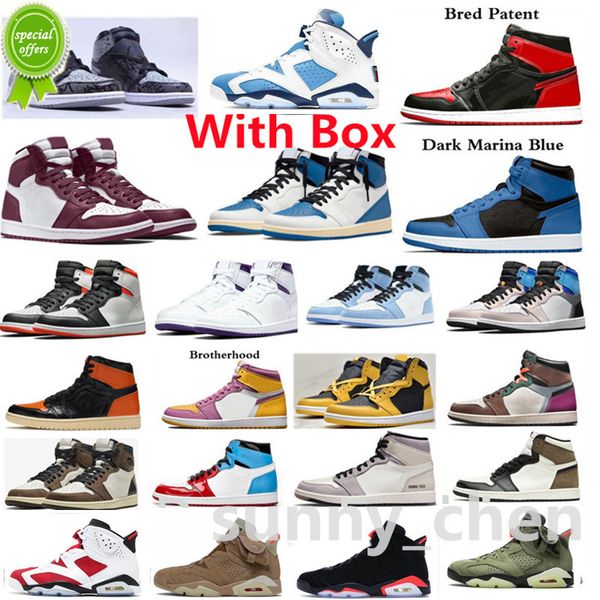 

2022 with box 6 unc white 1s rebellionaire basketball shoes 1 high mocha dark marina blue royal patent bred hand crafted pollen hyper electr
