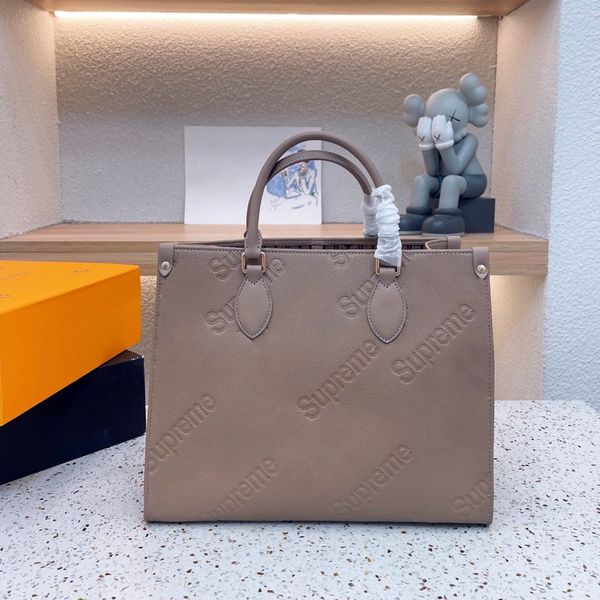

luxury new designer tote bag full leather pressed size flower fashion trend ladies handbag versatile style casual print large capacity shopp