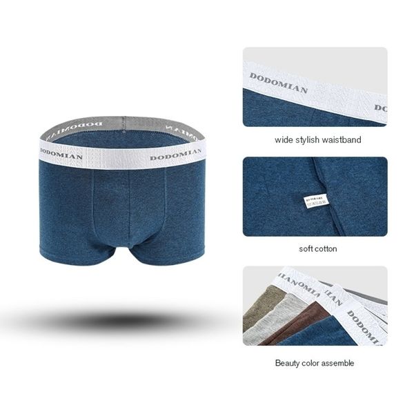 

luxury male panties wide waistband nature cotton men underwear plus size cueca boxer shorts homme 4pcslot y200414, Black;white