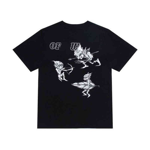 

designer palm fashion brands new elf seri hip hop loose high street short spring summer mens and womens lovers cotton large trendy round nec, White;black