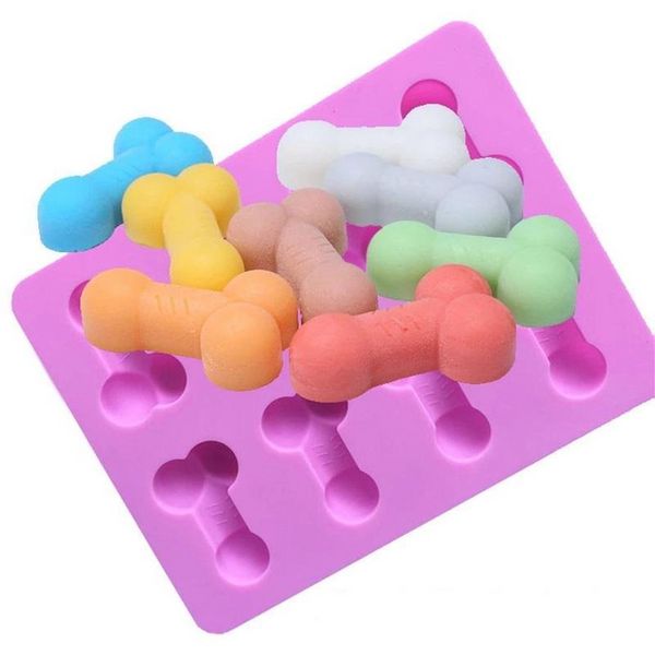 Silicone Ice Mold Funny Candy Biscuit Bandeja de molde de gelo Partido gelatina geléia de chocolate mofo doméstico 8 buracos ferramentas de cozimento molde f0623w2