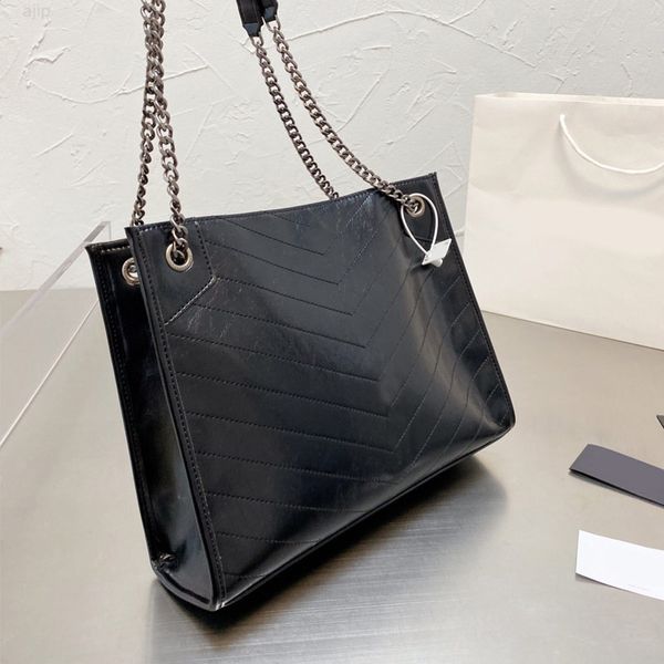 Bolsa de compras clássica niki bolsa feminina bolsa preta de grande capacidade pacote ombro bolsas de comutadores