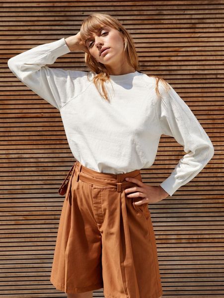 

motf premium openwork raglan sleeve sweater j6rw#, White;black