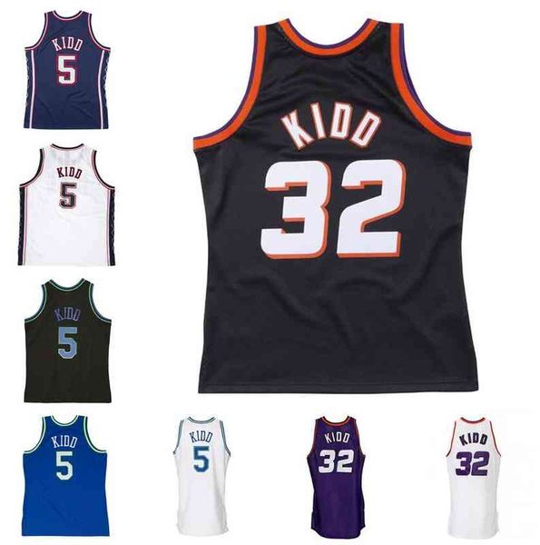 

stitched basketball jersey jason kidd mitchell and ness 1994-95 99-00 06-07 classic retro jerseys men youth s-6xl, Black