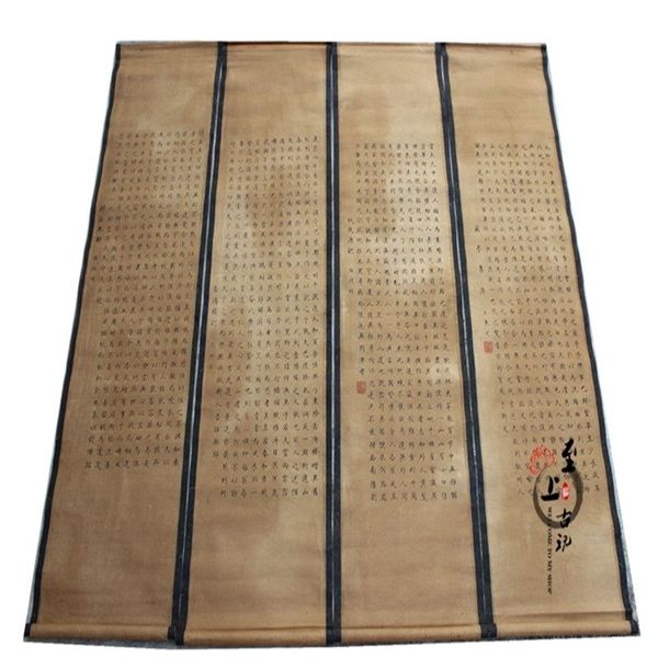 

antique calligraphy and painting calligraphy painting murals feng shui four screen poem lanting pavilion script order, Silver