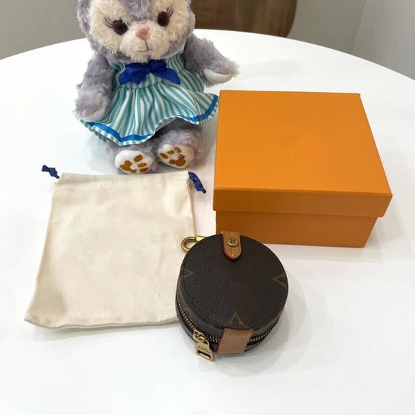 

original box code coin money clips luxurys designer portable key pouch wallet classic man/women coins keys chain bag famous wallets, Black