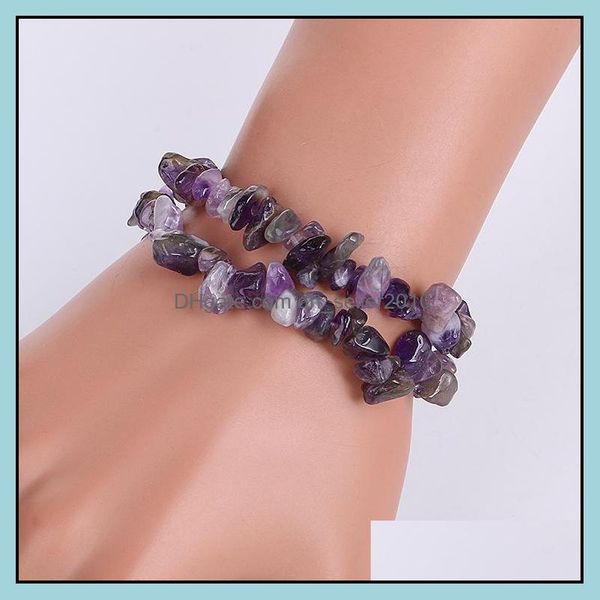 

charm bracelets 7 chakra healing crystals amethyst jasper agate lazi reiki drop delivery 2021 jewelry dhseller2010 dhaab, Golden;silver