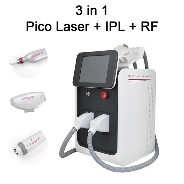 Macchina laser multifunzione Ipl Opt Q Switch IPL + ND Yag Laser + RF Depilazione Rimozione del tatuaggio Face Lifting Rimuovi pigmento Peeling al carbonio Attrezzatura per il ringiovanimento della pelle