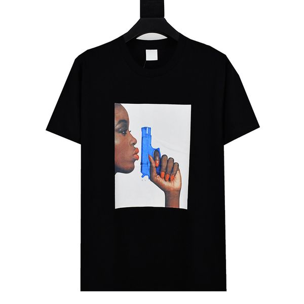 22SS New Week 1 Water Pistol Tee Gunner Print Limited Classic Box Tee Sommer Einfache Kurzarm Beliebte Casual Atmungsaktive Männer Frauen High Street T-shirts TJAMMTX01