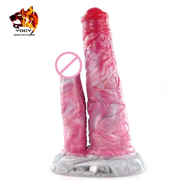 YOCY Enorme Doppio Dildo Per Le Donne XXXL Anale Butt Plug Fantasy Dildo In Silicone Con Ventosa Ano Masturbatore Vaginale sexy Negozio