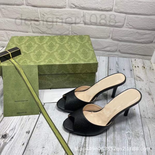 

dress shoes designer g family fish mouth kitten heel sandals 2022 spring and summer new frosted candy color fashion women's shoes x0i8, Black