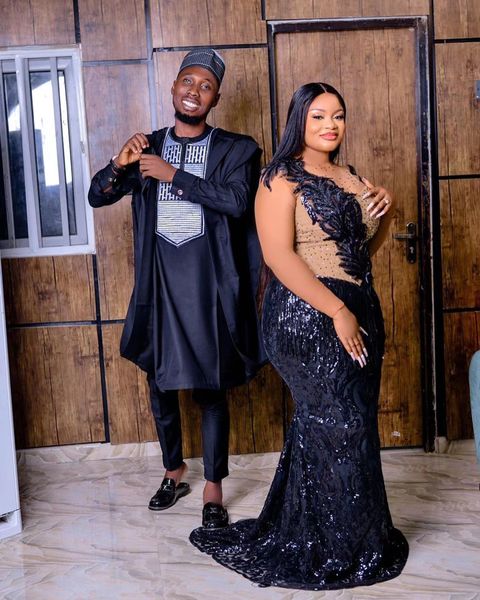 

black mermaid prom dresses 2022 sequined lace plus size african evening dress long sleeve formal party gowns custom made