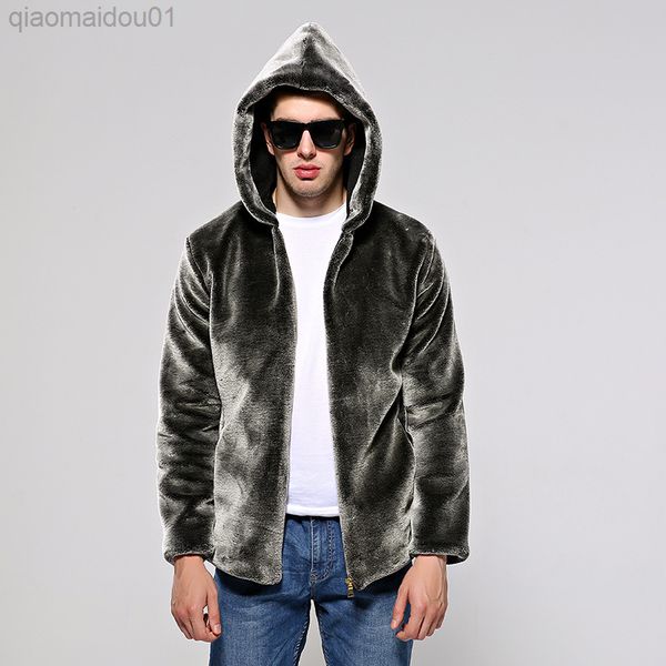 

mens zilve faux fur coat faux mink fur fluffy warm jacket men thick plus size hoodie winter loose casual male l220726, Black;brown