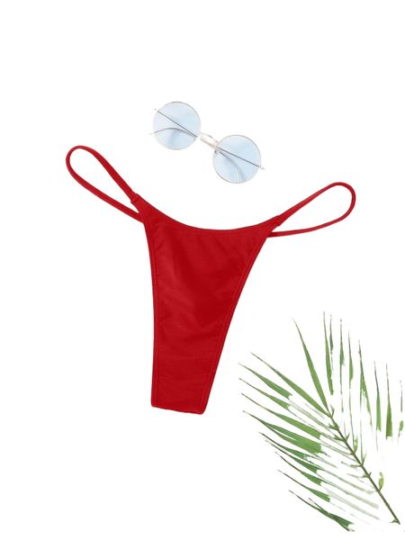 

plus solid bikini bottom c98u#, Black
