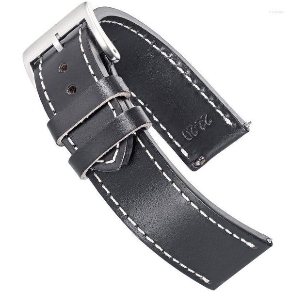 Cinturini per orologi Cinturini in vera pelle Horween di alta qualità Marrone Morbido Avvolgente Fatto a mano Cavallo 18mm 20mm 22mm Hele22