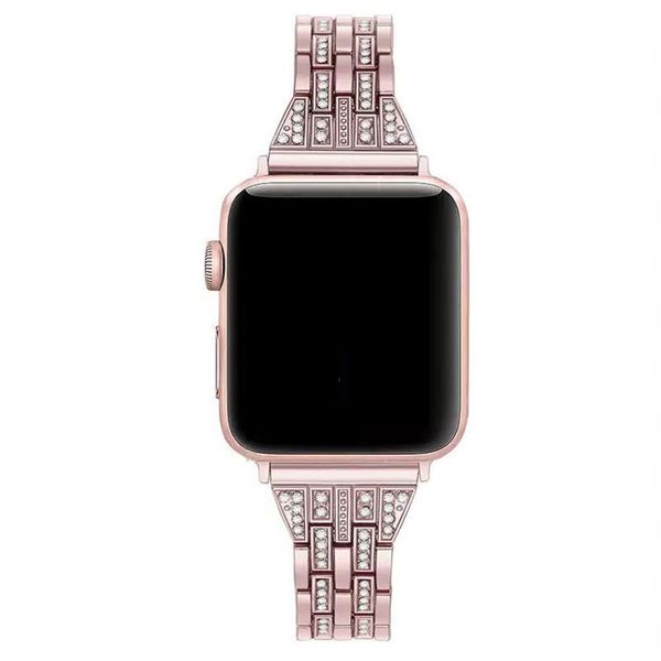 Smart Straps Luxus-Diamantbänder, kompatibel mit Apple Watch-Armbändern 38 mm, 40 mm, 41 mm, 42 mm, 44 mm, 45 mm, Damen iWatch SE-Serie 7, 6, 5, 4, 3, 2, 1, eleganter Schmuck, Metallarmband