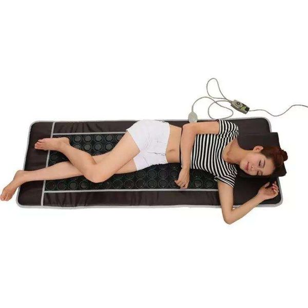 

full body back massager 67"l x 28"w far infrared heating therapy nature jade stones pad for pain relief