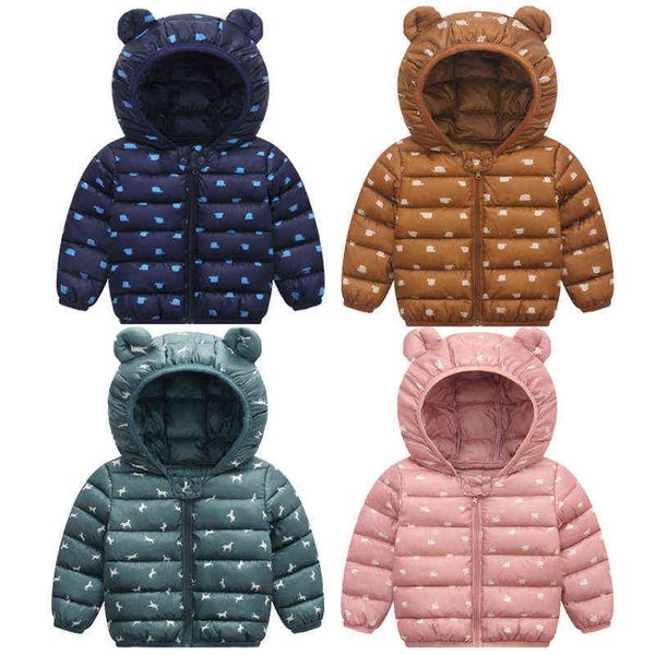 

autumn boys girls jackets winter children cartoon down jacket hooded outerwear kids party jacket clothes baby boy warm jacket j220718, Blue;gray