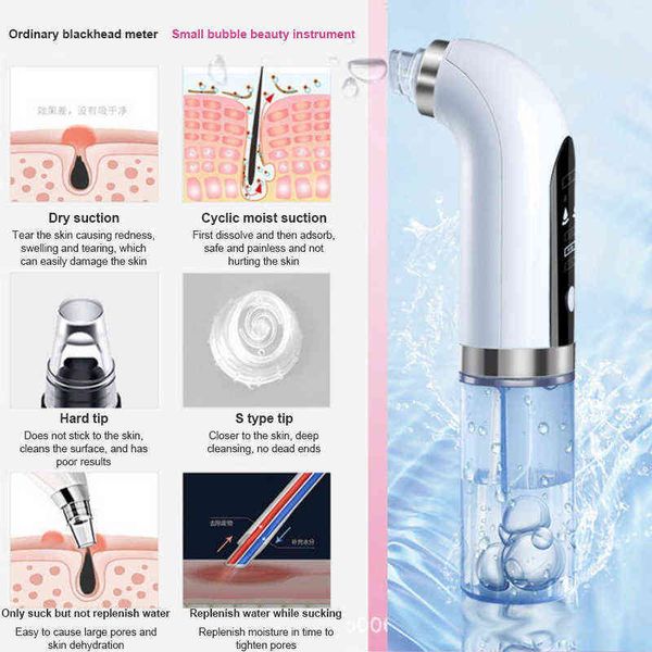 Micro Bubble Blackhead Remover Nariz Face Face profunda Poro de poro de pimple Remoção de espinha elétrica Ferramenta facial de sucção de vácuo Nova 220520