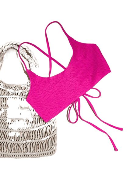 

smocked crisscross tie back bikini x8uj#, White;black