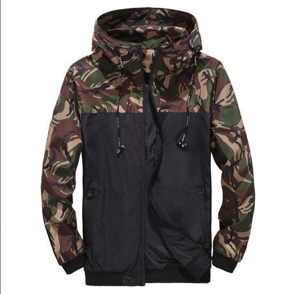 

men's camouflage jacket outdoor travel hoodies colorblock youth party soft shell jacket, Black