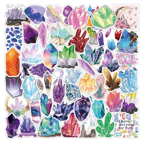

50pcs colorful lucky crystal graffiti stickers aesthetic for diy water bottle lapskateboard car motorcycle bicycle luggage