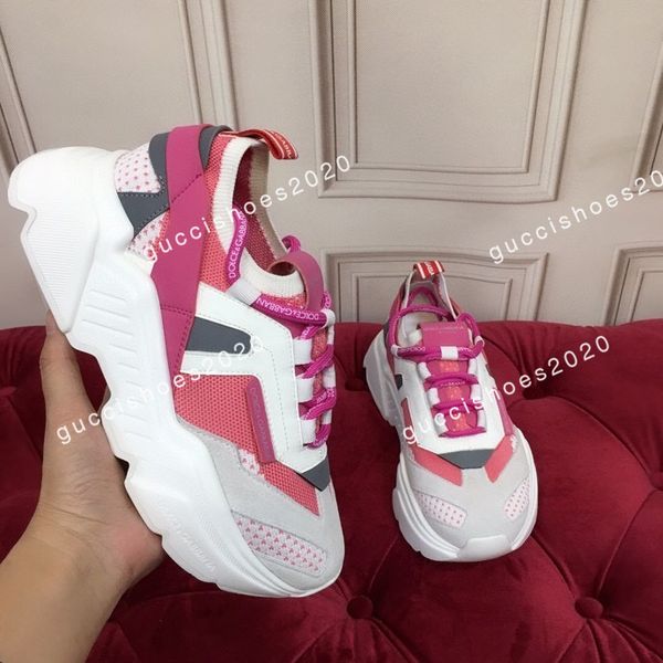 

2022 womens platform casual shoes sneakers black leather suede walking dress luminous reflective trainers, Black;red