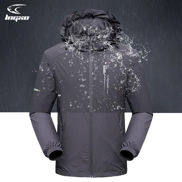 

lngxo waterproof jacket men hiking camping climbing rain coat men outdoor jacket softshell windbreaker goretex hunting clothes 201155c, Black;brown