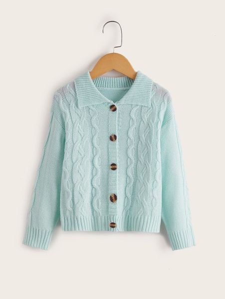 

toddler boys drop shoulder cable knit cardigan she01, Blue