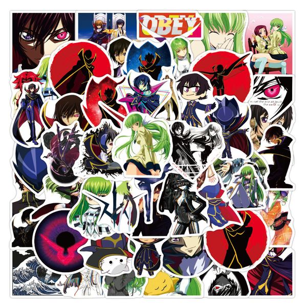 

new waterproof 10/30/50pcs cartoon anime code geass lelouch of the rebellion stickers skateboard lapguitar phone kid sticker toy car sticker