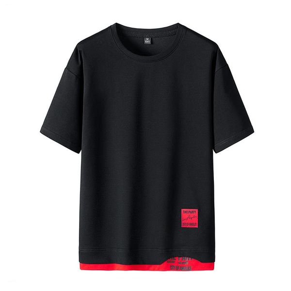 

men's t-shirts brand quality men t-shirt o-neck fashion soild male tees short sleeve t shirt for oversized streetwear 3xl 4xl, White;black