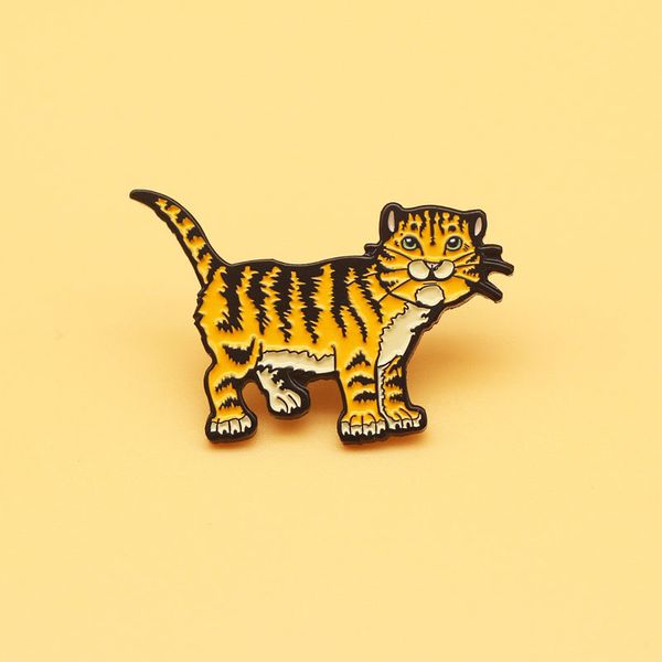 

cute animal alloy enamel pin cartoon tiger brooch cowboy dress decoration pin gift, Blue