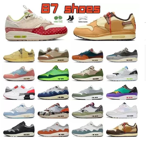 

2022 arrival sports cushion 1 87s running shoes size 13 light madder root blueprint patta waves black grey concepts x heavy london 1 87 men