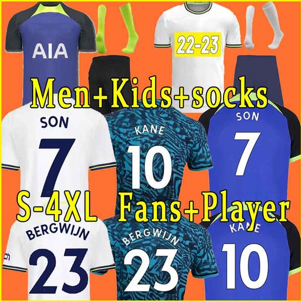 

22 23 kane son kulusevski perisic soccer jerseys hojbjerg colorful richarlison 2022 2023 lucas dele romero football kit shirt bryan men kids, Black;yellow