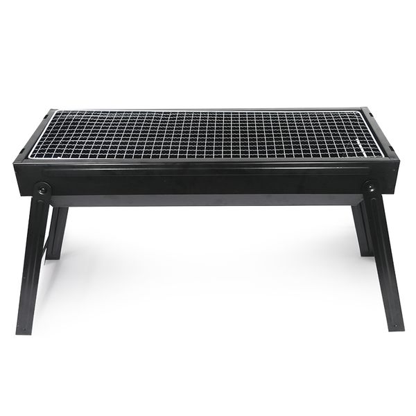 Set di barbecue portatili all'ingrosso Griglia a carbone per esterni Attrezzatura da campo portatile pieghevole per fornace da campeggio in acciaio inossidabile al carbonio 3.2x9.5x23.6 pollici A12