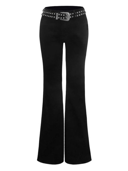 

niki demar x squad belted flare leg jeans b0iv#, Blue