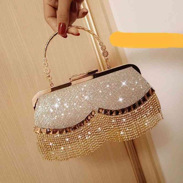 

designer cc even bag woman dinner bag new diamond studded tassel banquet evening dress cheongsam versatile messenger handbag