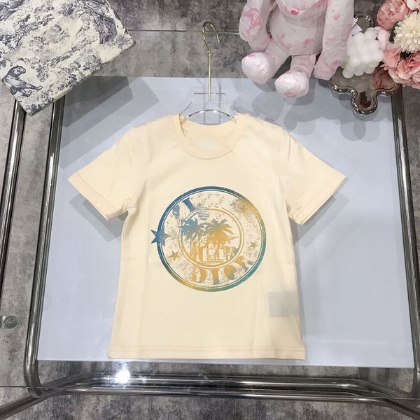 

child designer clothe sets childrens kids short sleeve t-shirt with letters palm tree print shorts set suit brand boys clothing cotton 90-16, White