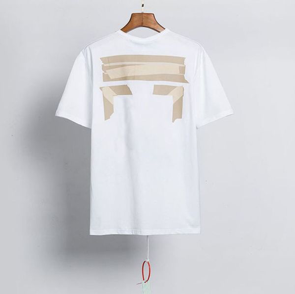 

fashion classic brand mens t shirts offs summer designer women loose tees quality t-shirt letter arrow oil painting black white tshirts lux, White;black