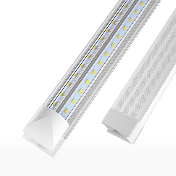 JESLED T8 Luci a tubo a LED integrate 4FT 40W Copertura trasparente bianco freddo Tubi a forma di V Negozio di luci Garage Ufficio