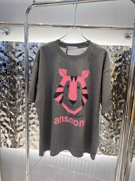 

women's t-shirt designer 22 early spring new niche design pink tiger front and back printed casual lazy style short sleeved t-shirt dq2, White
