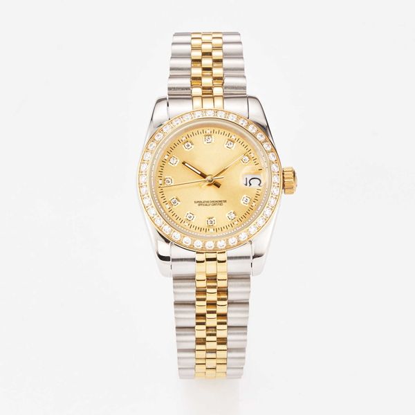 

mechanical 31mmladies automatic watch 36mm small round diamond 2813 movement 316 fine steel sports fashion, Slivery;brown