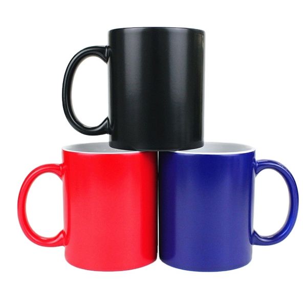 11 onças de sublimação cor alteração de café mágico caneca em branco