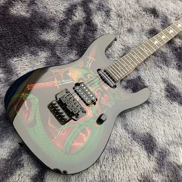 

2022skulls & snakes george lynch signature electric guitar floyd rose tremolo bridge, locking nut, black hardware, sh pickups