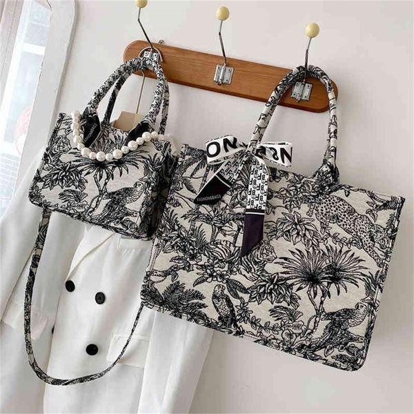 

embroidery tote summer large capacity fashion shopping one 75% off factory sales