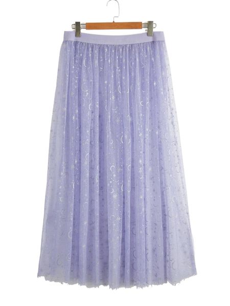 

plus galaxy mesh skirt without belt 19el#, Black