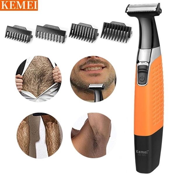 KEMEI dos homens de barbeador de cabelo cortador de cabelo elétrico para homens aparador de máquina de barbear para homens barba barba nariz e noro de orelha 220322