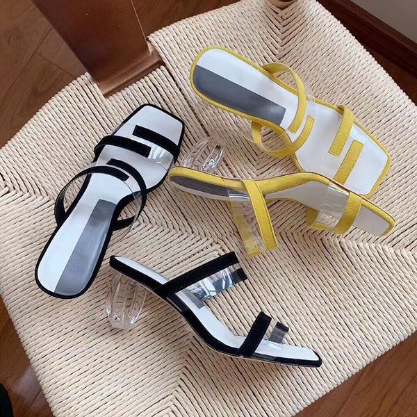 

senior designer ladies crystal transparent slippers fashion and exquisite tpu high mercerizing anti-hair beach travel professional height 5c, Black